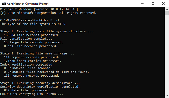 chkdsk command