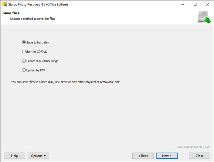 File recovery wizard window